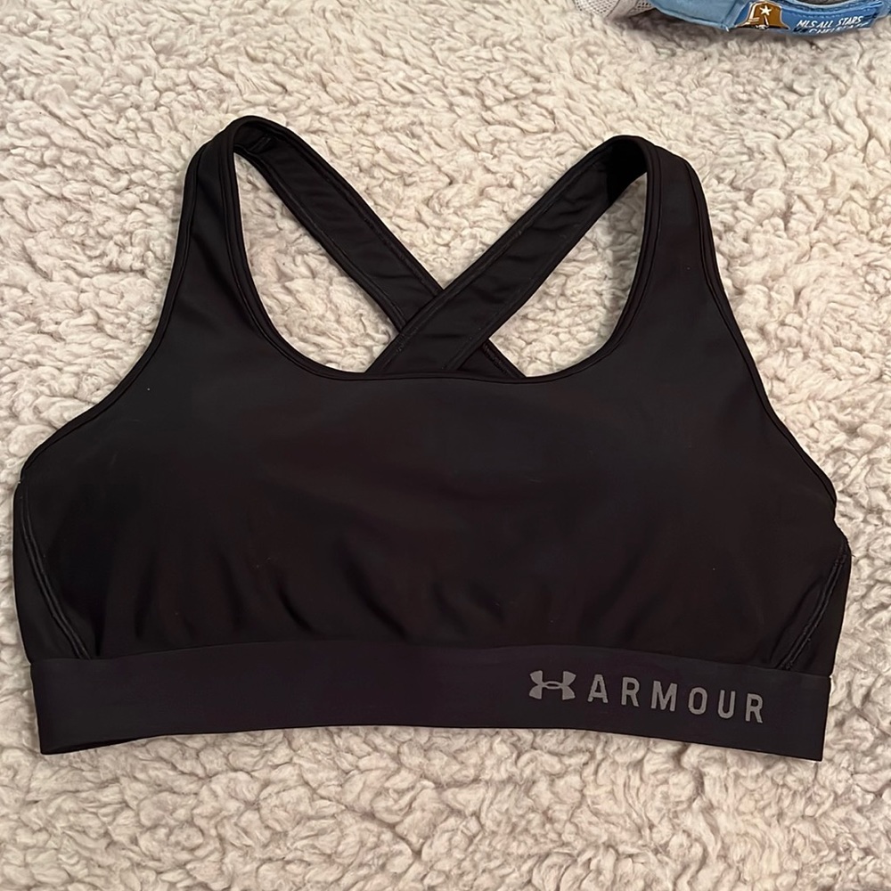 Black under armour sports bra, size XL